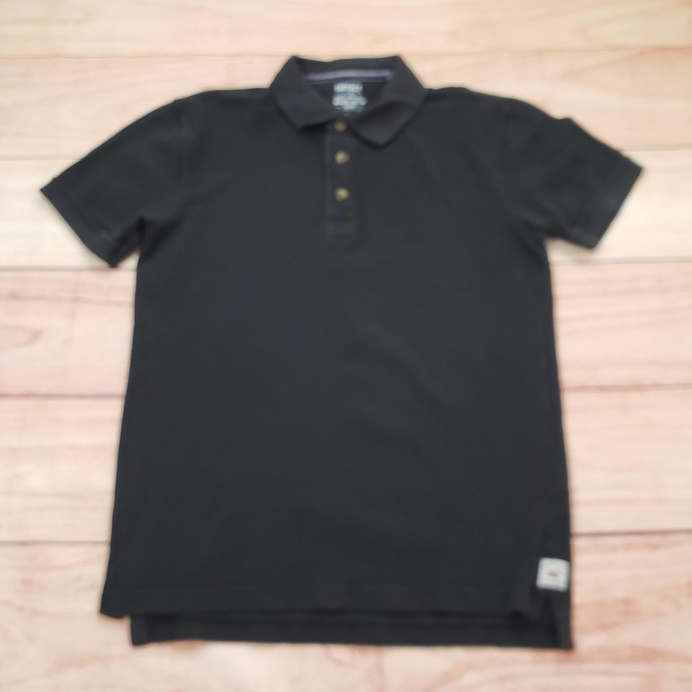 Fat Face Polo Shirt Mens‎ Small Black Organic Cotton Short Sleeve Casual Logo